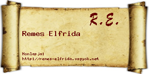 Remes Elfrida névjegykártya